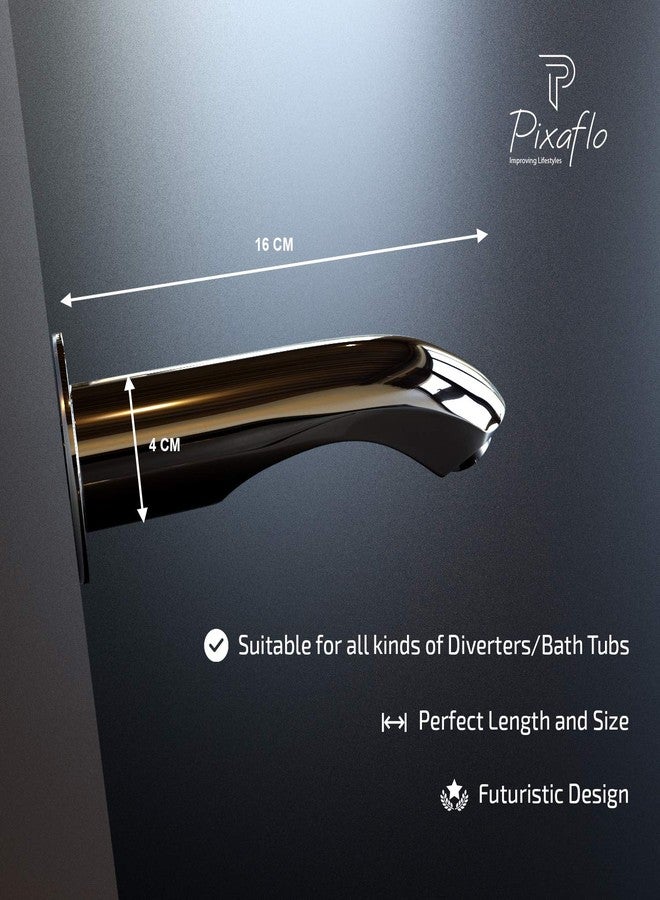 Pixaflo Mark Brass Chrome Finish Bath Tub Spout with Wall Flange (Silver) - Image 5